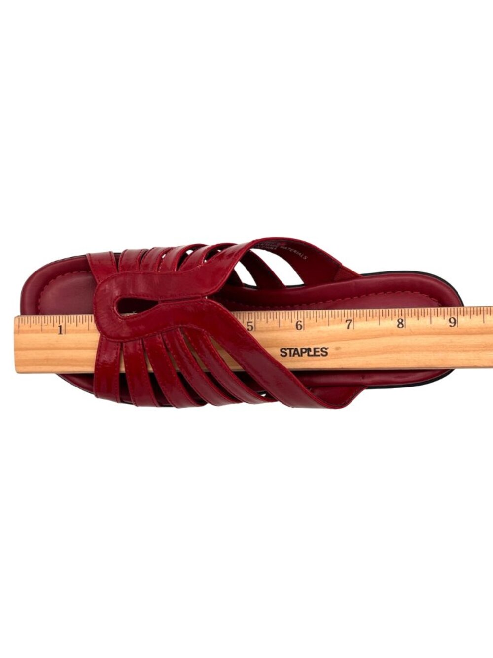 Hannah Comfort Red Slip-On Sandals With Cutout Strap Design Womens Shoes Size 6M - Picture 11 of 12